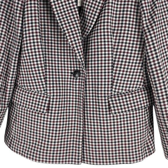 Madewell The Alston Blazer Jacket Gingham Twill Slim Fit Size 12 - Picture 6 of 11